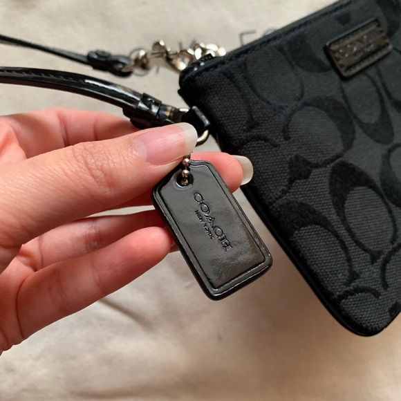 Coach | Black Canvas Monogram Wristlet - Picture 2 of 4